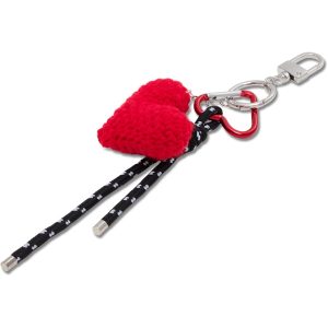 Crochet Heart Cord Bag Charm