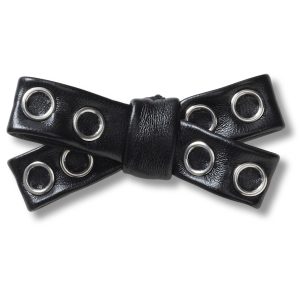 Black Grommet Studded Bow
